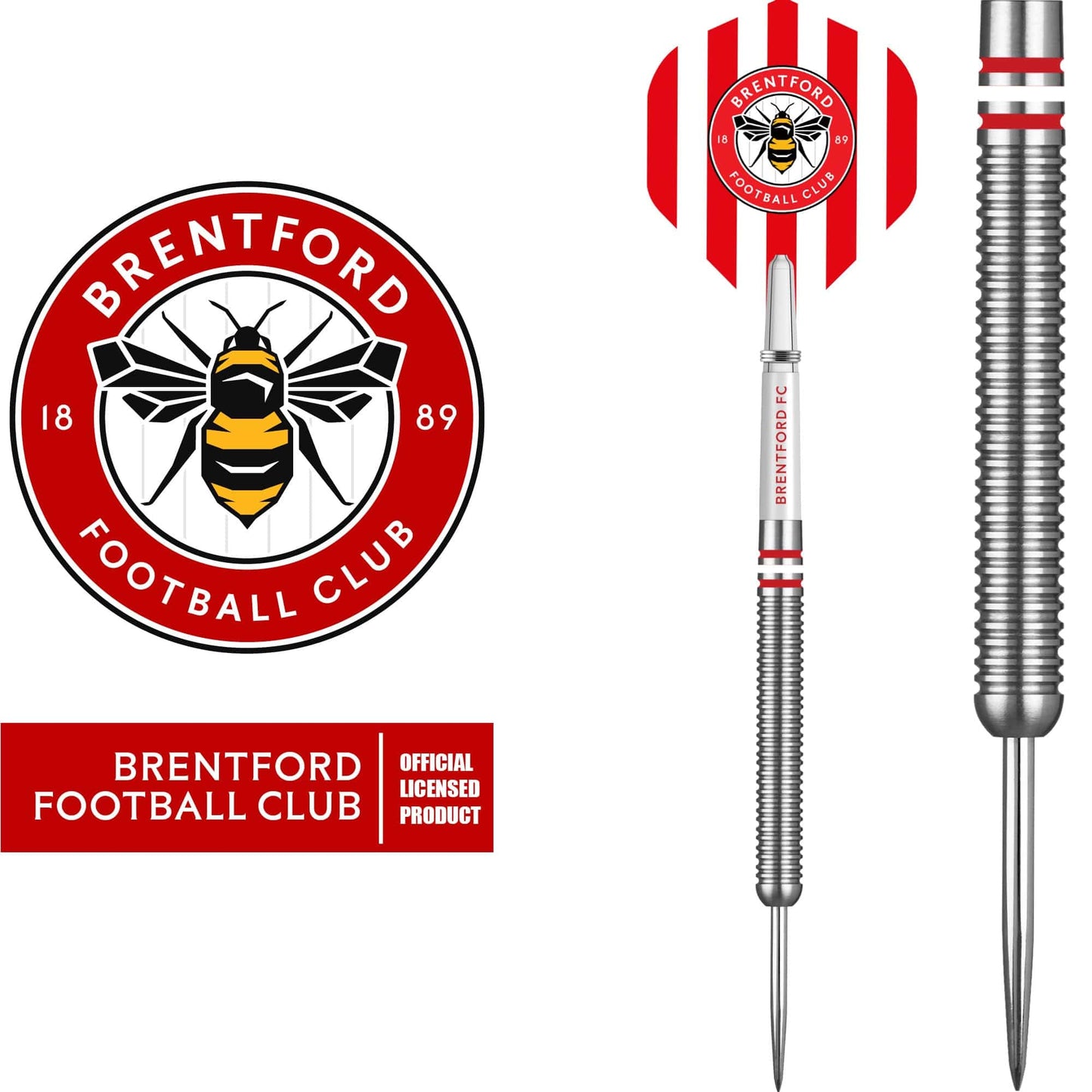 Brentford FC - Official Licensed - The Bees - Steel Tip Darts - Tungsten - 24g 24g