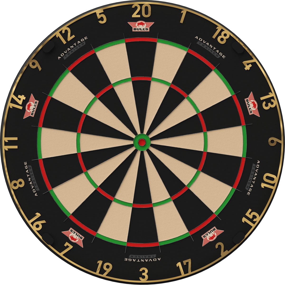Bulls Advantage Gold Trainer Dartboard - Thinner Doubles & Trebles