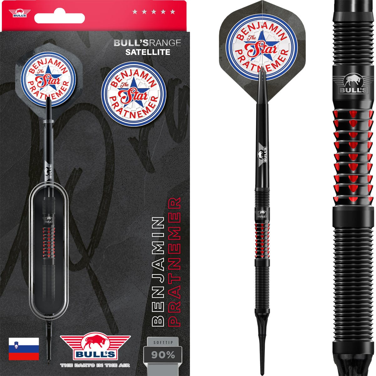 Bulls Benjamin Pratnemer Darts - Soft Tip - 90% Tungsten - 18g