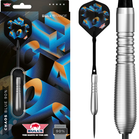 Bulls Chaos Darts - Steel Tip - 90% Tungsten - Blue