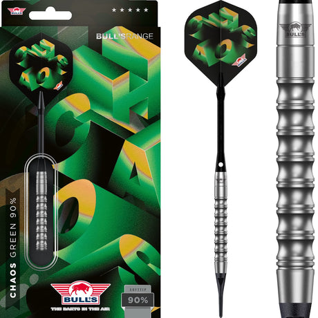 Bulls Chaos Darts - Soft Tip - 90% Tungsten - Green 21g