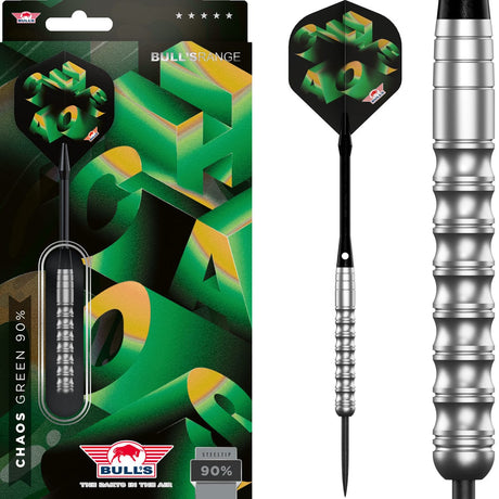 Bulls Chaos Darts - Steel Tip - 90% Tungsten - Green