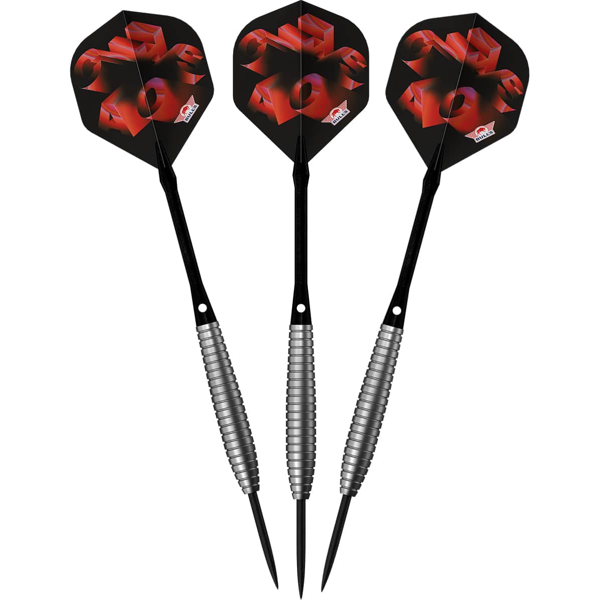 Bulls Chaos Darts - Steel Tip - 90% Tungsten - Red
