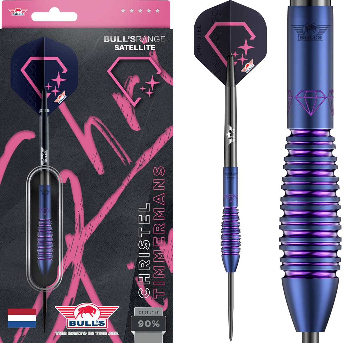 Bulls Christel Timmermans Darts - Steel Tip - 90% Tungsten - 25g
