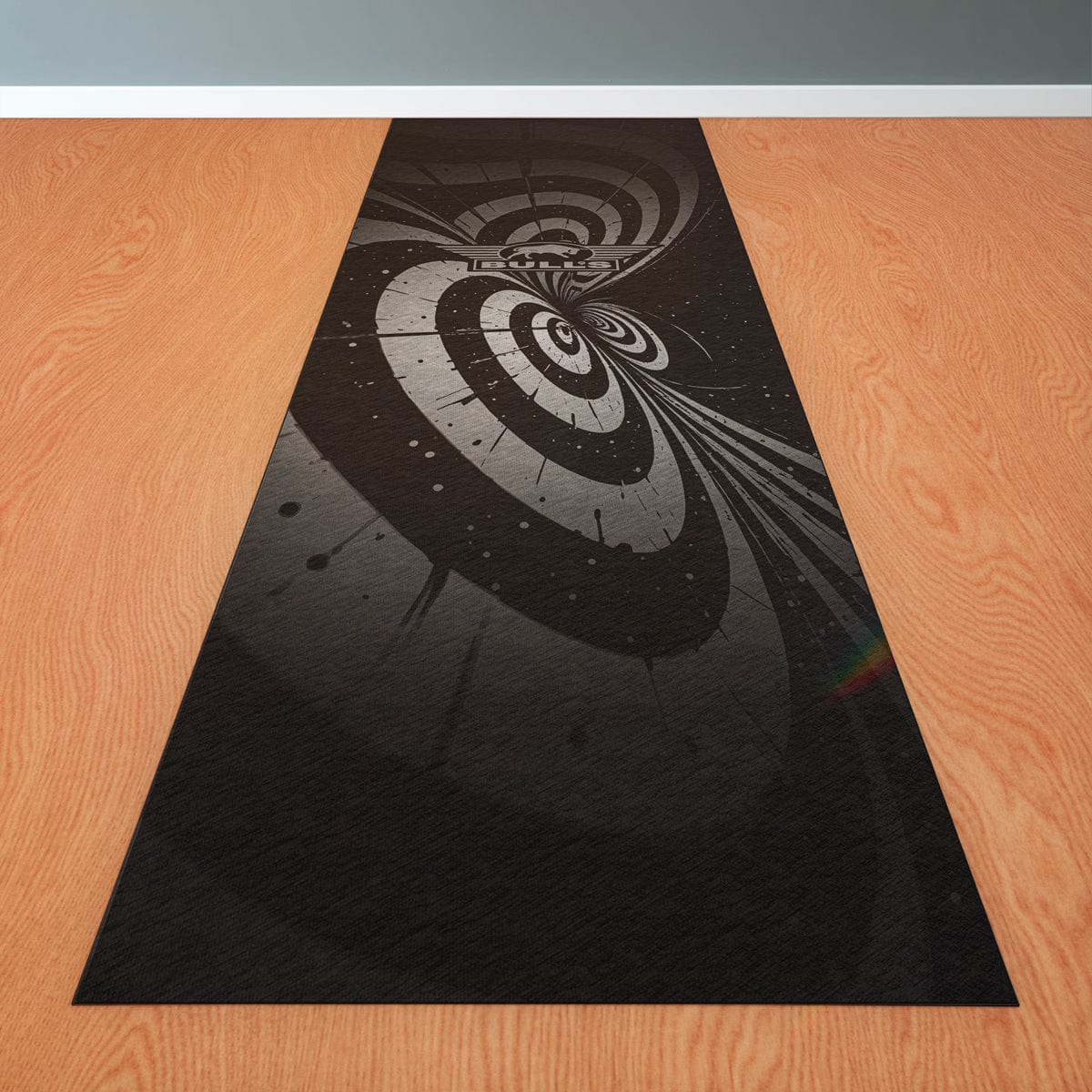Bulls Illusion Carpet Dart Mat - Black & White - 241 x 55cm