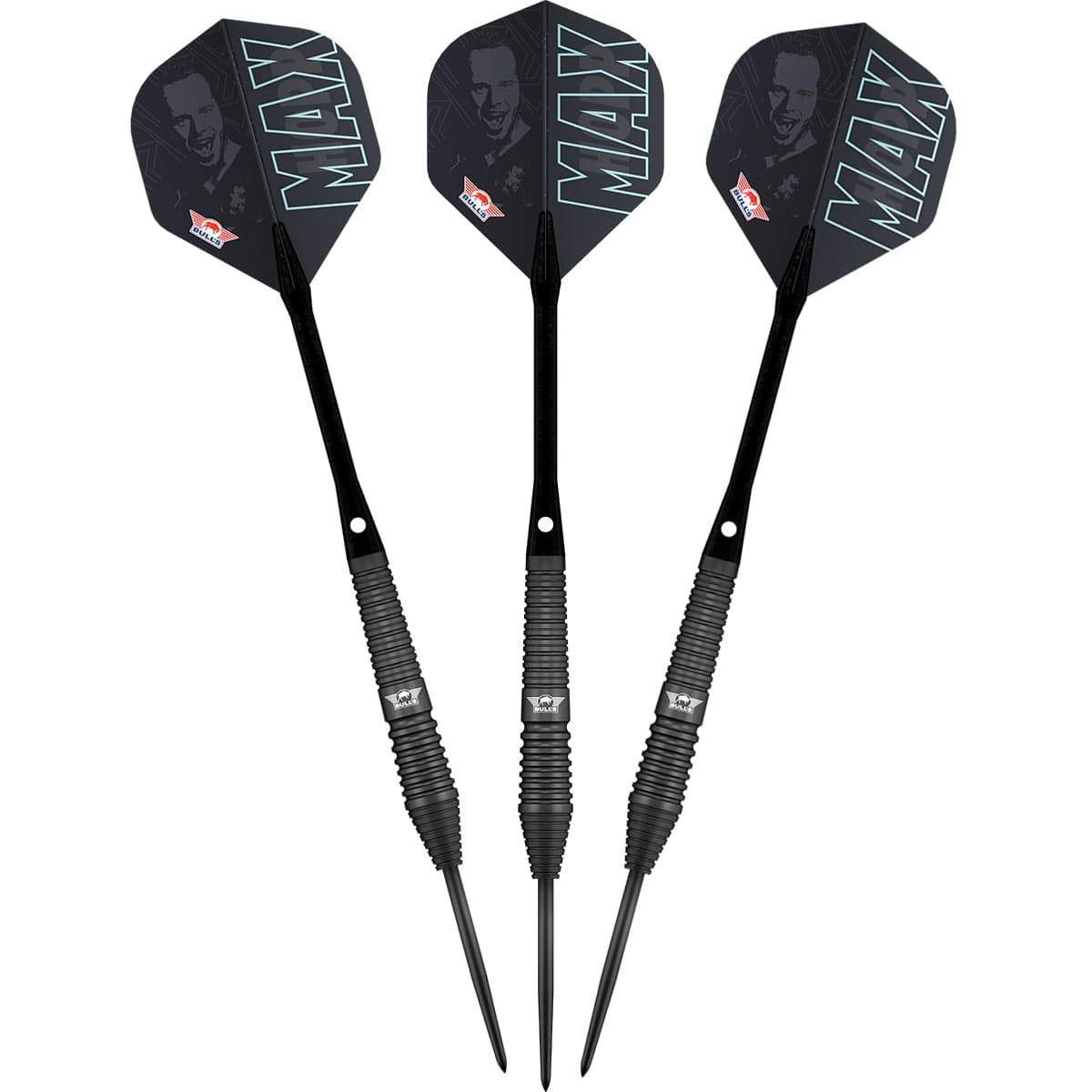 Bulls Max Hopp Darts - Steel Tip - 80% Tungsten - Black