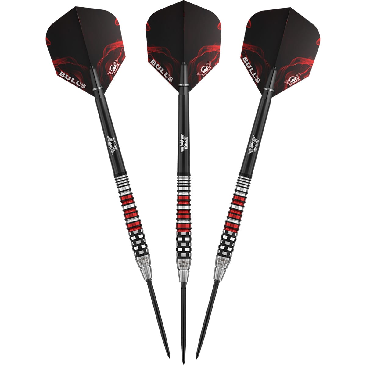 Bulls Smoke CP Darts - Steel Tip - 90% Tungsten - Red Flare