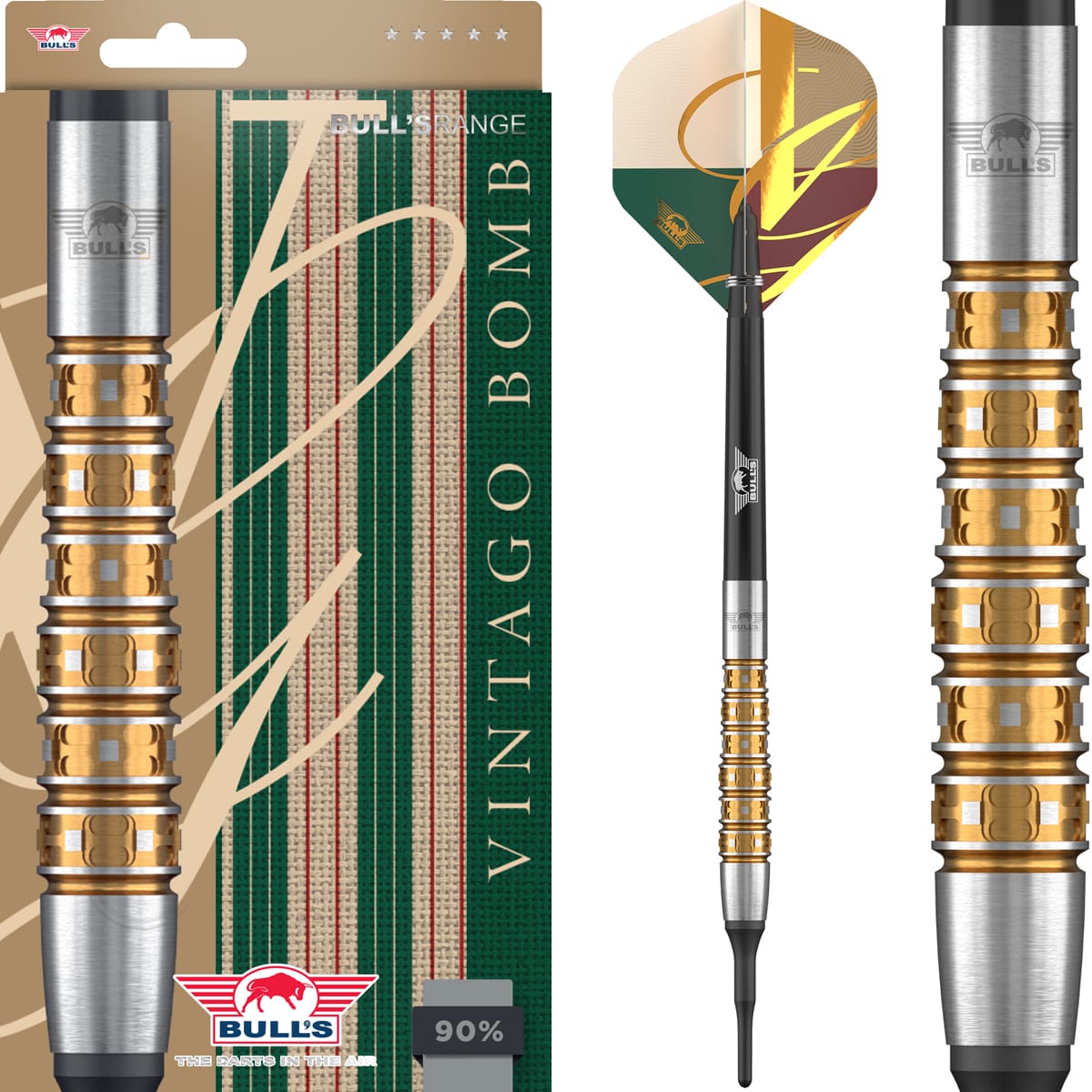 Bulls Vintago CP Darts - Soft Tip - 90% Tungsten - Bomb 17g