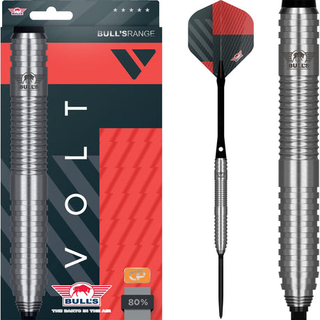 Bulls Volt CP Darts - Steel Tip - 80% Tungsten - Red