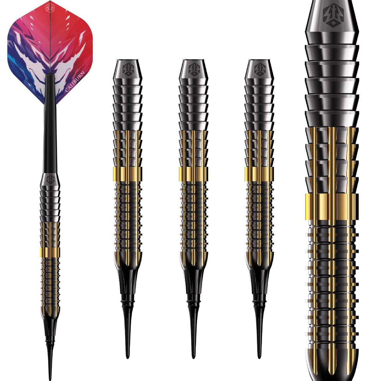 Caliburn Combo Darts - Soft Tip - Brass - C2 - 19g