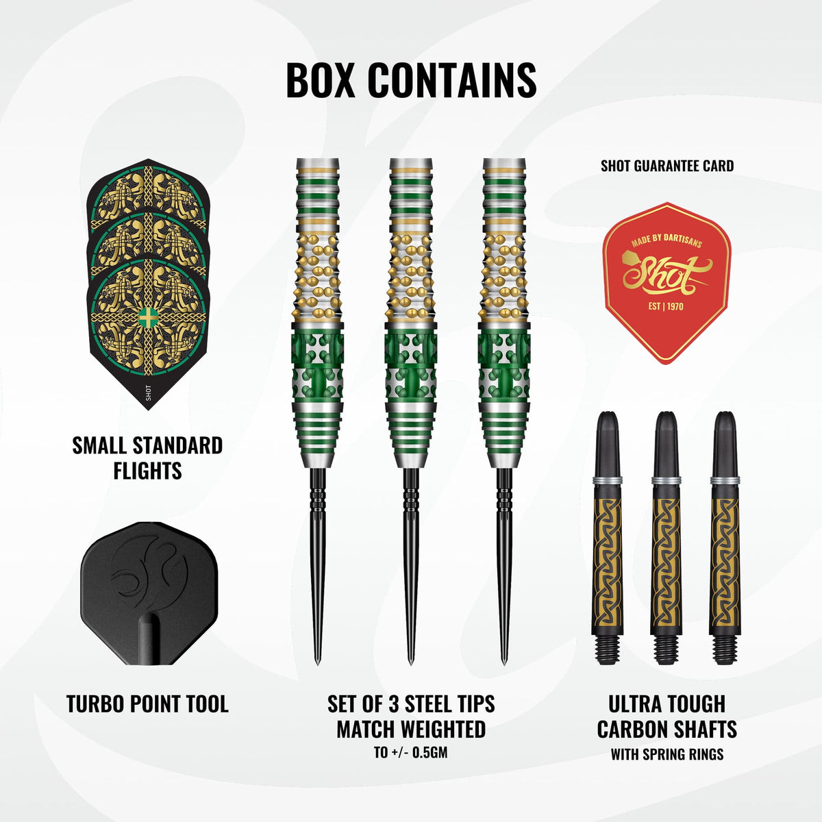 Shot Celt Turbo Darts - Steel Tip - 90% Tungsten - Cernunnos