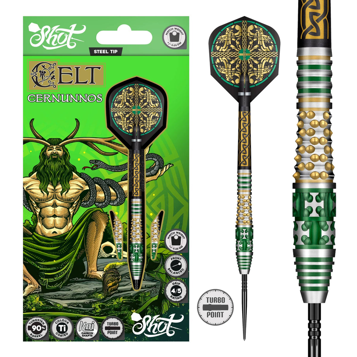 Shot Celt Turbo Darts - Steel Tip - 90% Tungsten - Cernunnos