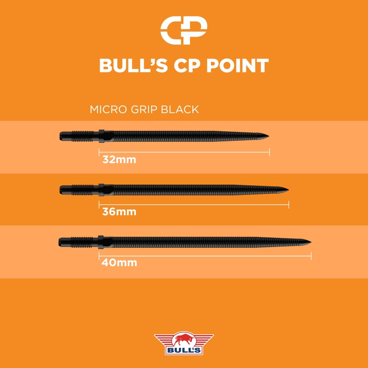 Bulls CP Dart Points - Steel Tip - Micro Grip
