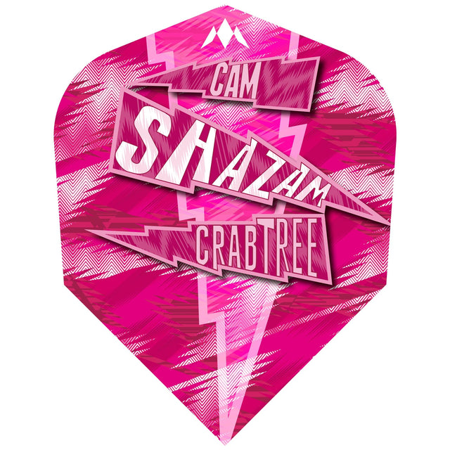 Mission Solo Dart Flights - 100 Micron - Standard No6 - Cam Crabtree - Pink