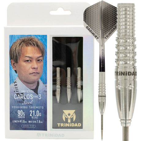 Trinidad Pro Darts - Steel Tip - 90% Tungsten - Carlos 3 - 21g