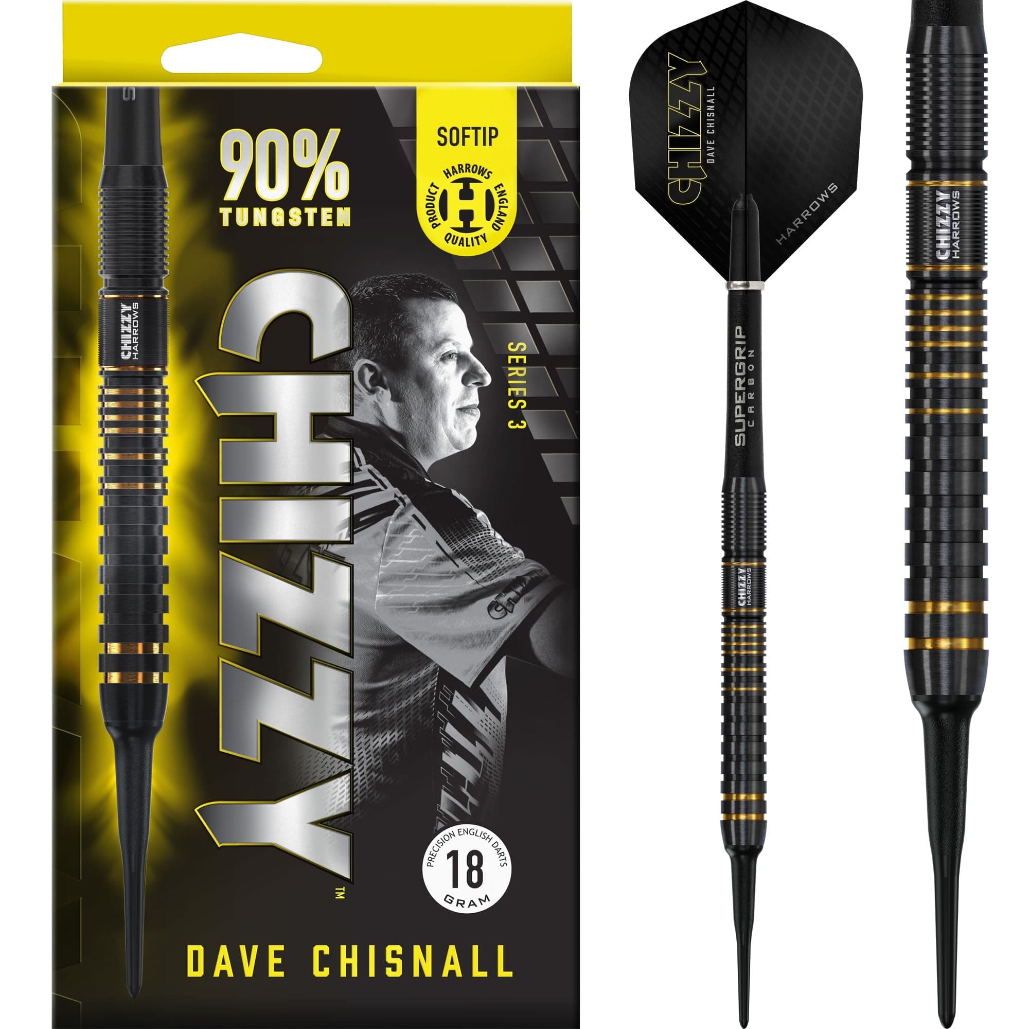 Harrows Dave Chisnall Darts - Chizzy - Soft Tip - 90% Tungsten - Serie