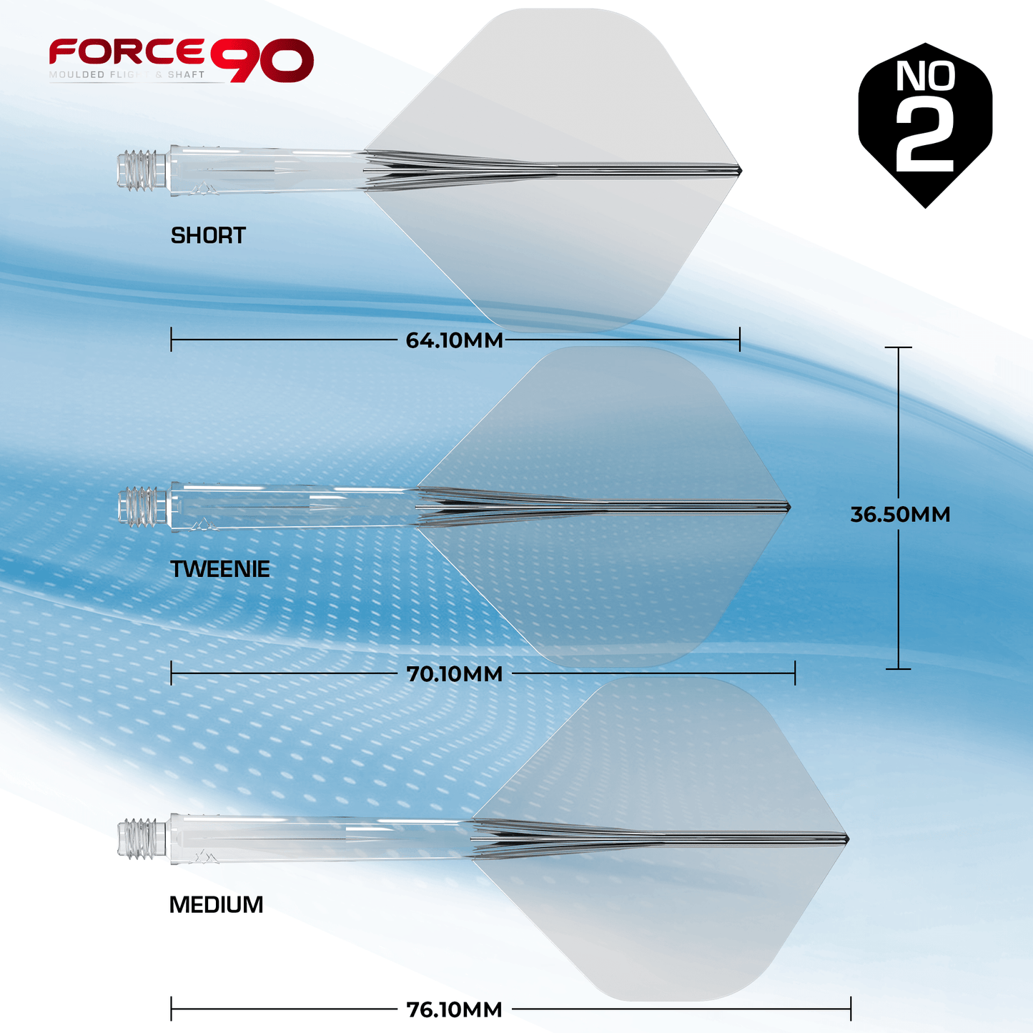 Mission Force 90 - New Moulded Flight & Shaft System - Clear - Standard No2
