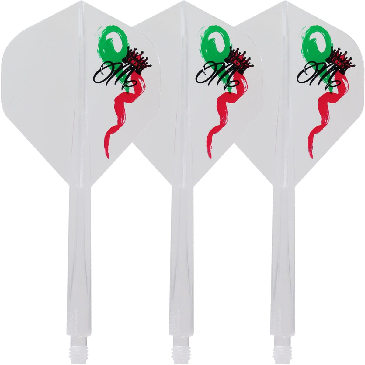 Condor AXE Dart Flights - Standard - Red Crown - Clear
