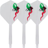 Condor AXE Dart Flights - Standard - Red Crown - Clear