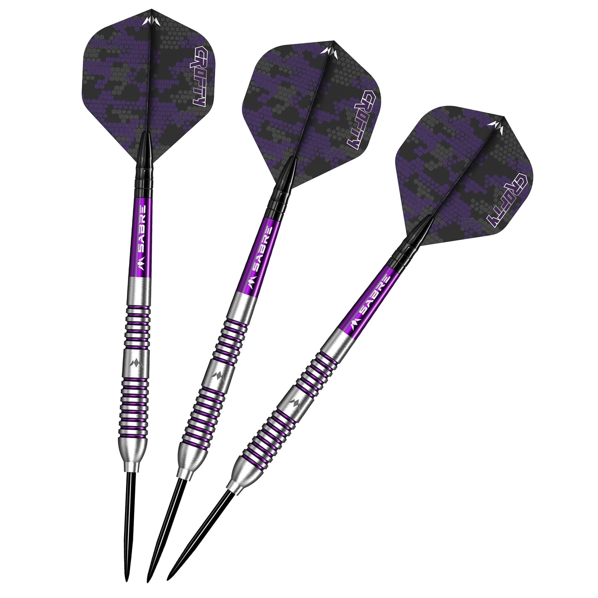Mission Joe Croft Darts - Steel Tip - 95% Tungsten - Silver & Purple E