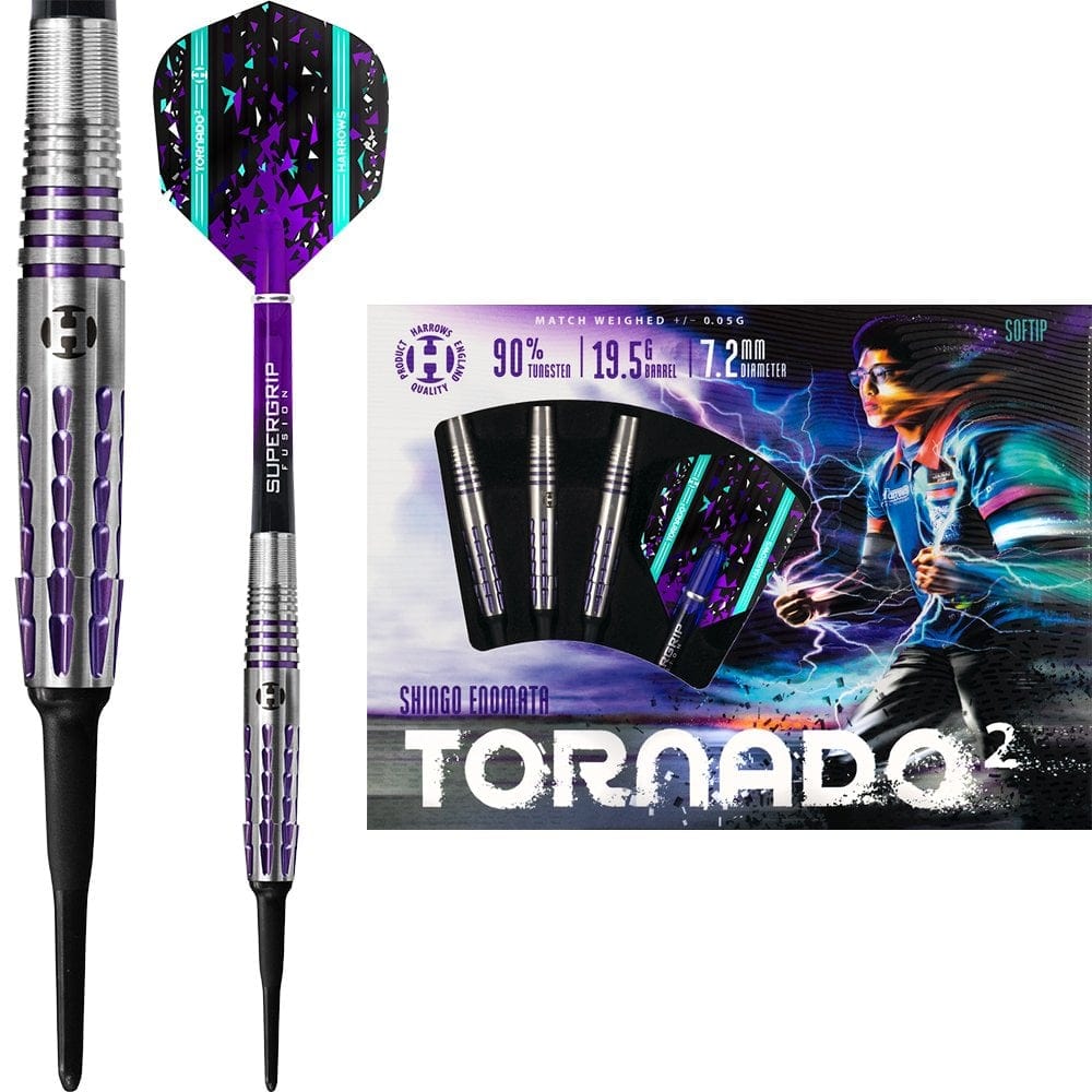 Harrows The Tornado 2 Darts - Soft Tip - Shingo Enomata - 21g-D9429