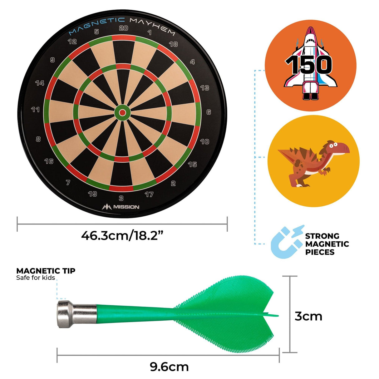 *Mission Magnetic Mayhem - Fun Darts Game - 7 Games in One - with 12 Magnetic Darts