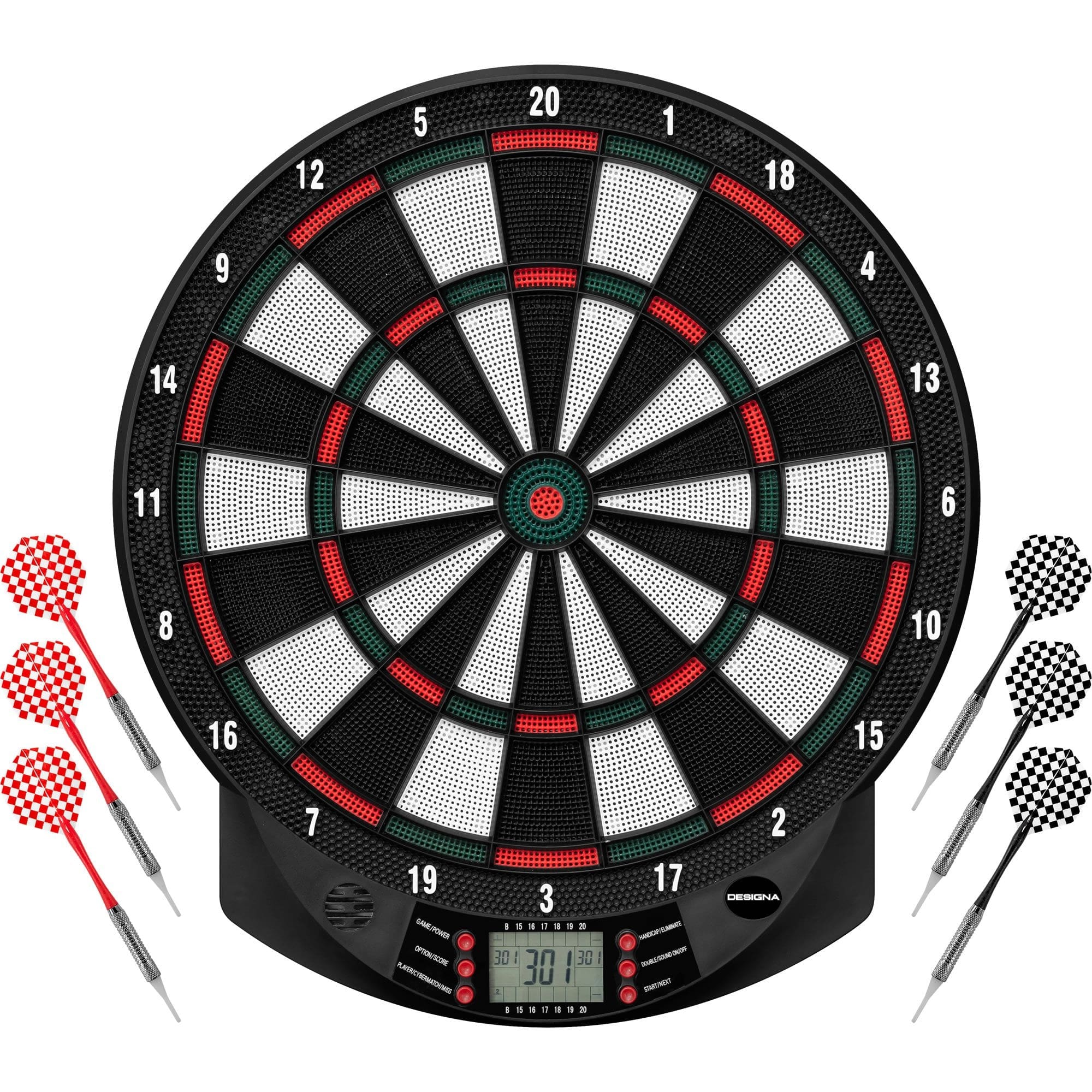Designa Electronic Soft Tip Dartboard - with 6 darts - upto