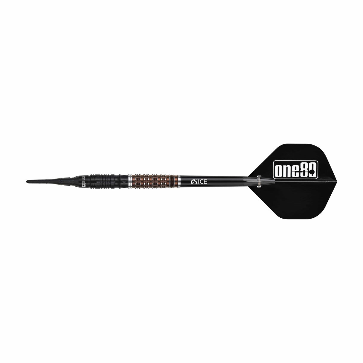 One80 Desmond Chin Darts - Soft Tip - 90% Tungsten - V2 - Black & Coffee - 18.5g