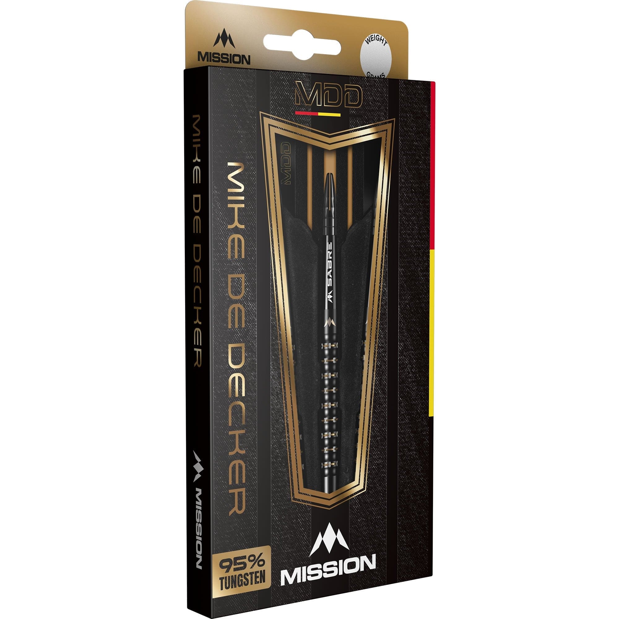 Mission Mike De Decker Darts - Soft Tip - 95% Tungsten - Black & Gold