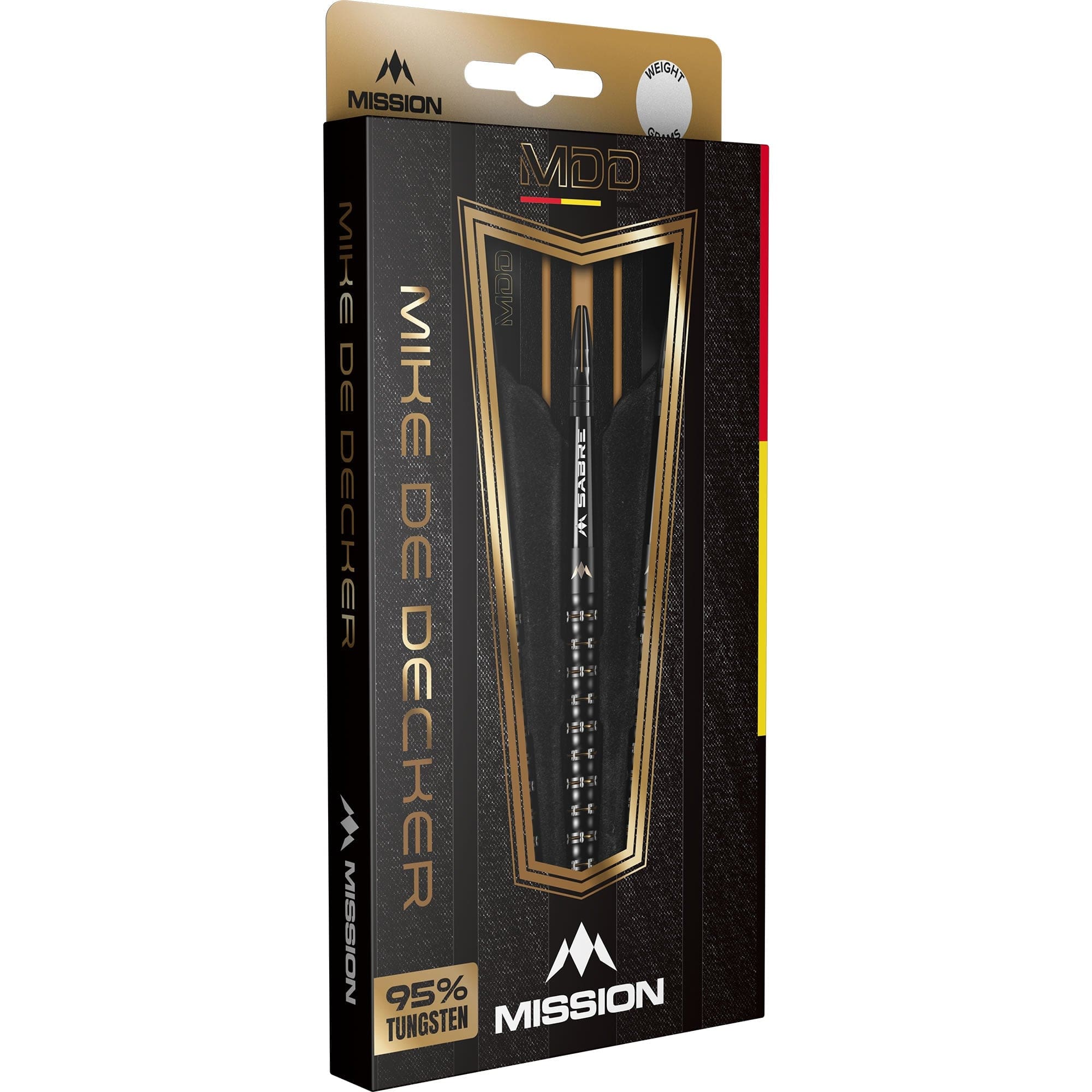 Mission Mike De Decker Darts - Steel Tip - 95% Tungsten - Black & Gold