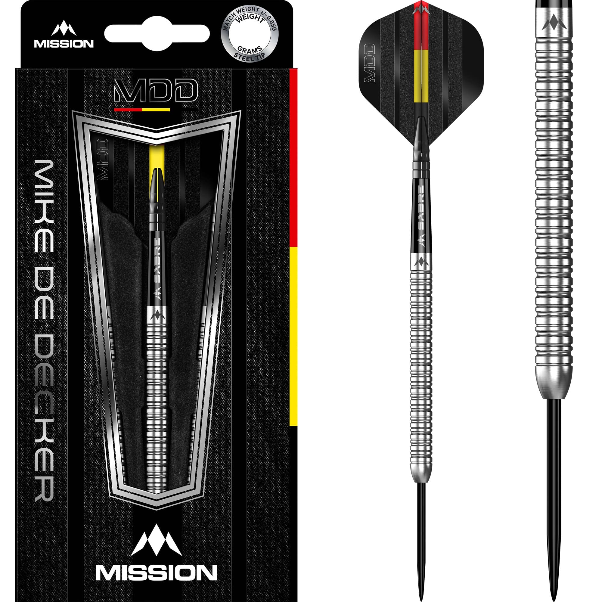 Mission Mike De Decker Darts - Steel Tip - 95% Tungsten - Silver