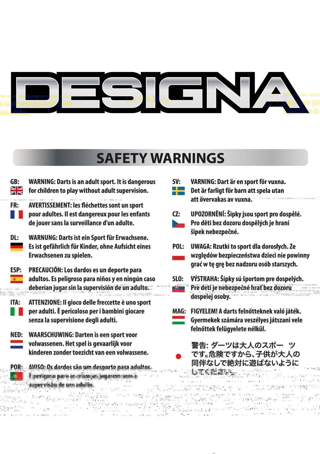 *Designa Dart Flights - Extra Strong - Std - Canada