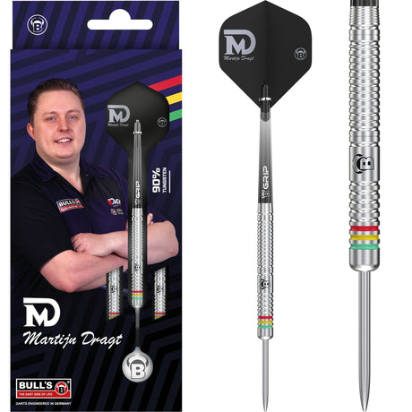BULL'S Martijn Dragt Darts - Steel Tip - 90% Tungsten - 24g
