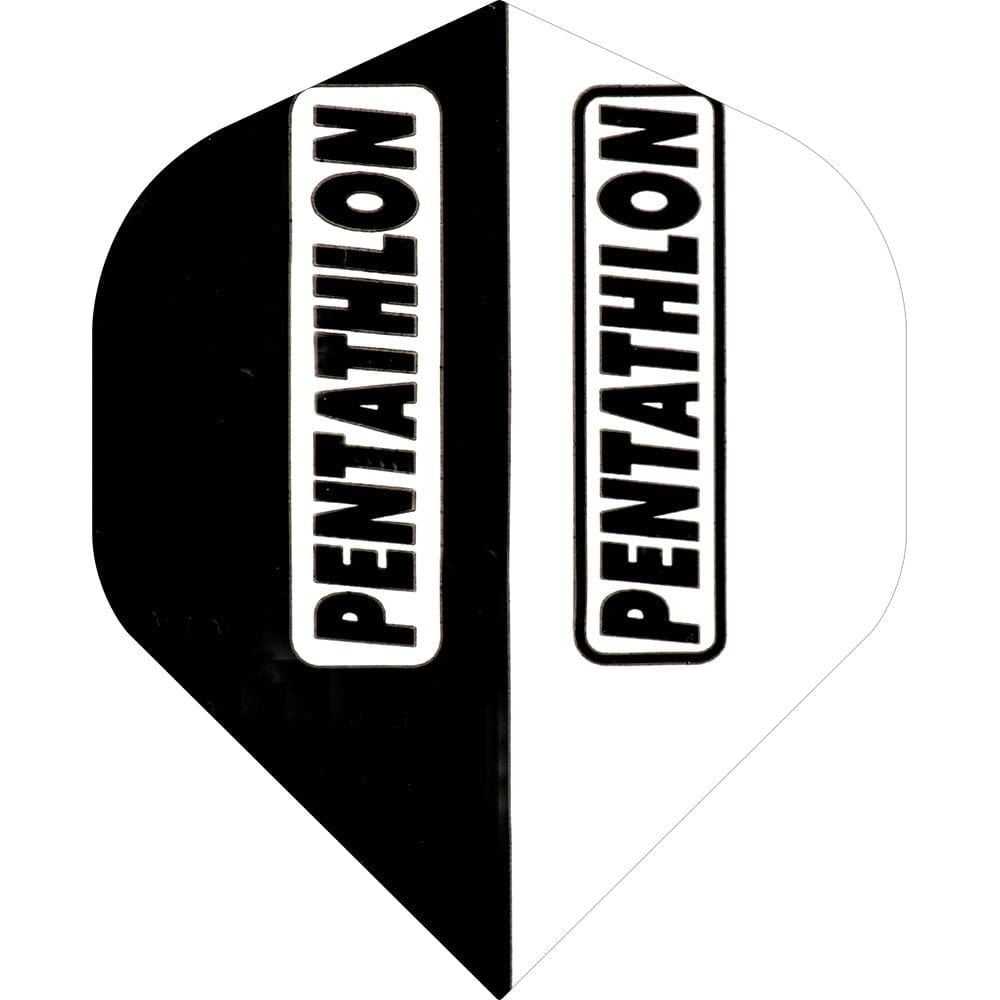 *Pentathlon Dart Flights - Extra Strong - Std - Black & White