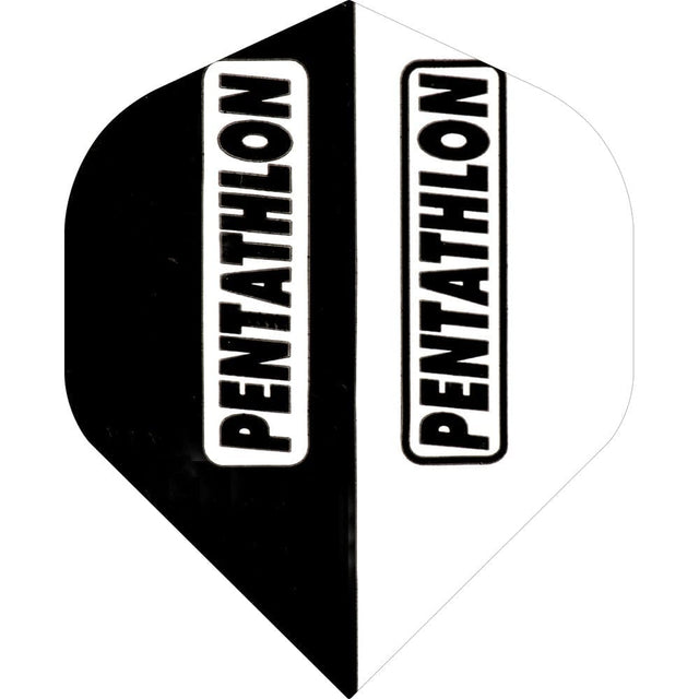 *Pentathlon Dart Flights - Extra Strong - Std - Black & White