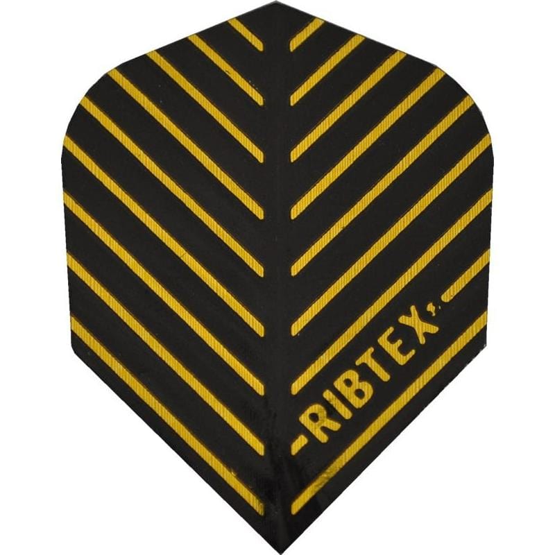 *Ribtex Dart Flights - Standard Shape - Stripes Black Gold