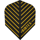 *Ribtex Dart Flights - Standard Shape - Stripes Black Gold