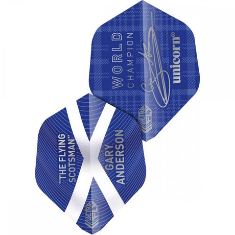 *Unicorn Ultrafly Dart Flights - 75 Micron - AR1 - Blue - Gary Anderson