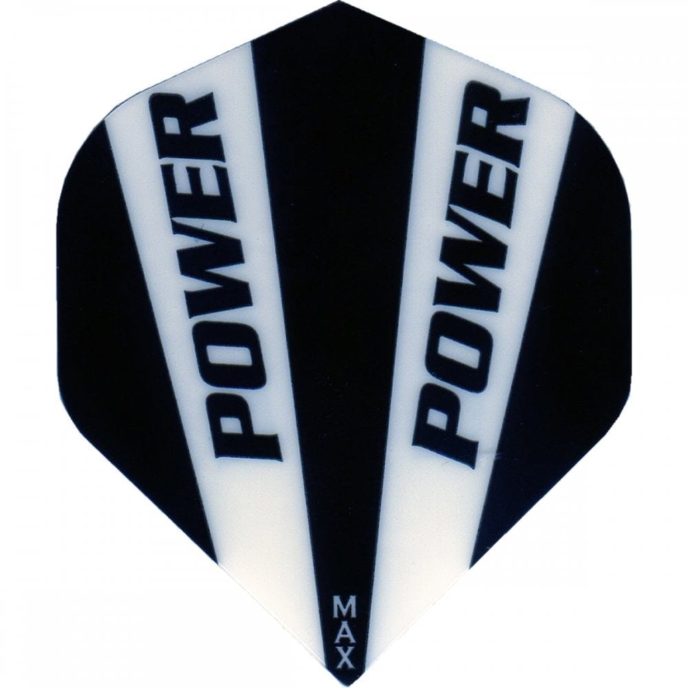 *McCoy Power Max Dart Flights - 150 Micron - No2 - Std - Solid - 2 Colour Black White