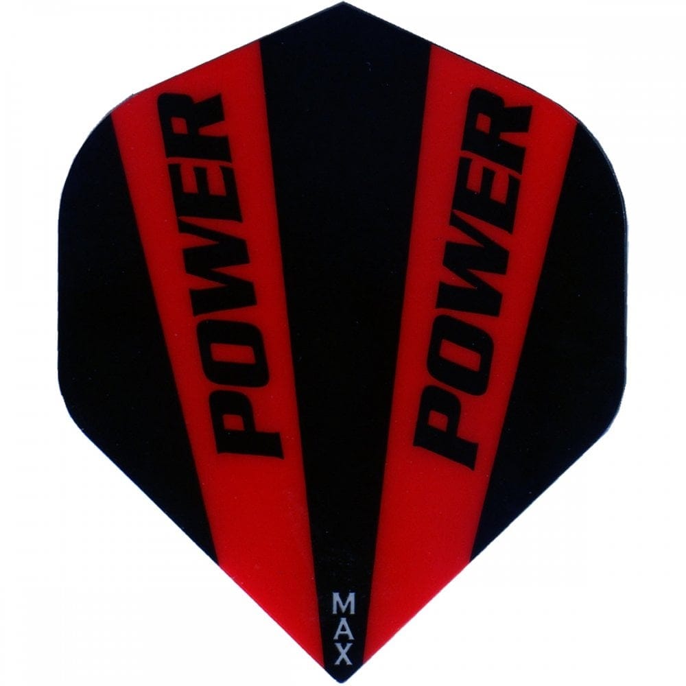 *McCoy Power Max Dart Flights - 150 Micron - No2 - Std - Solid - 2 Colour Black Red