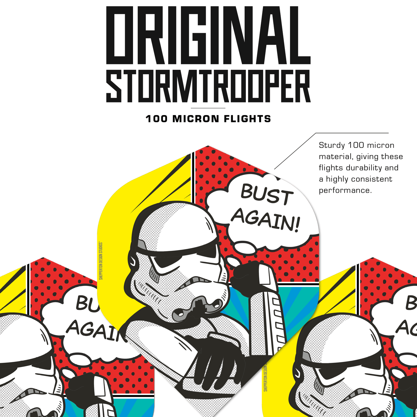 Original StormTrooper Dart Flights - Official Licensed - No2 - Std - Storm Trooper - Bust Again