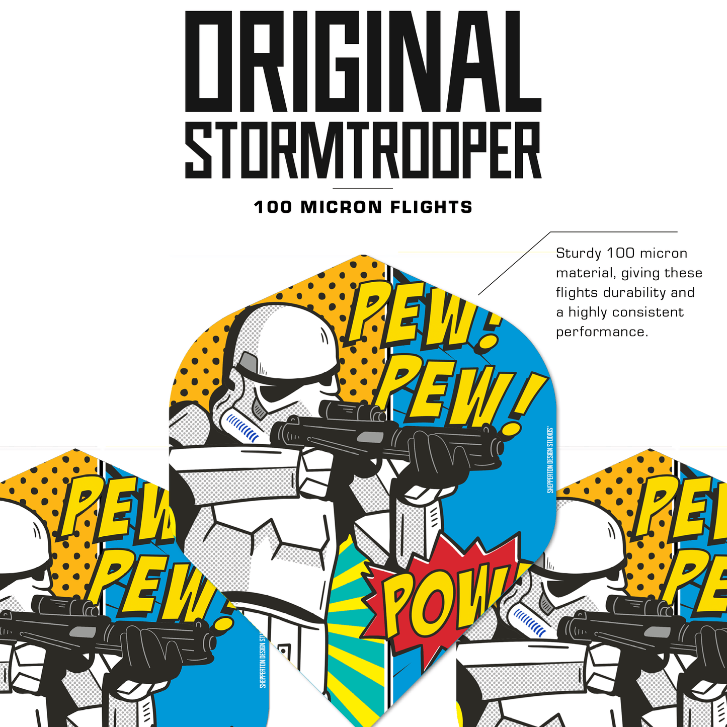 Original StormTrooper Dart Flights - Official Licensed - No2 - Std - Storm Trooper - Pew Pew Pow