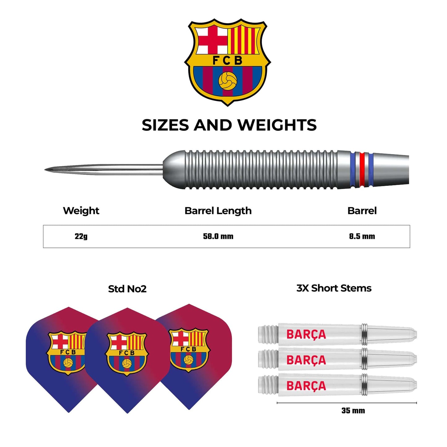 Barcelona FC Darts Gift Set - Steel Tip