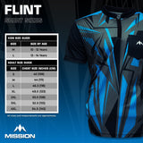 Mission Darts Flint Dart Shirt - Collarless - Lightweight - Black & Blue