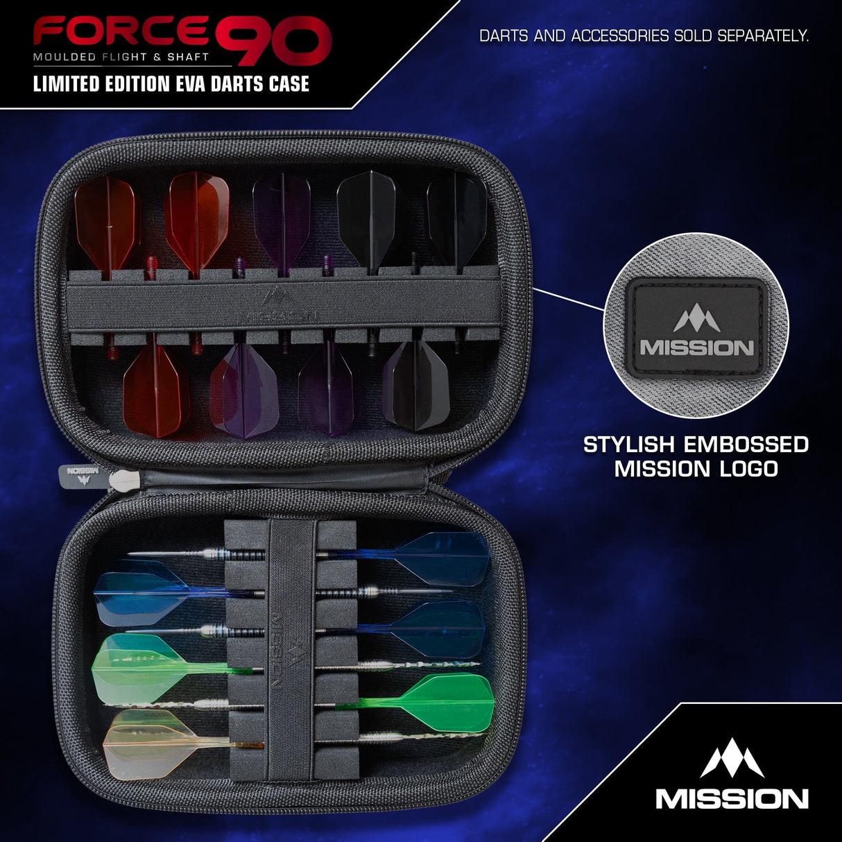 Mission Force 90 Dart Case - EVA Moulded Wallet - Limited Edition - Large - Grey Denim