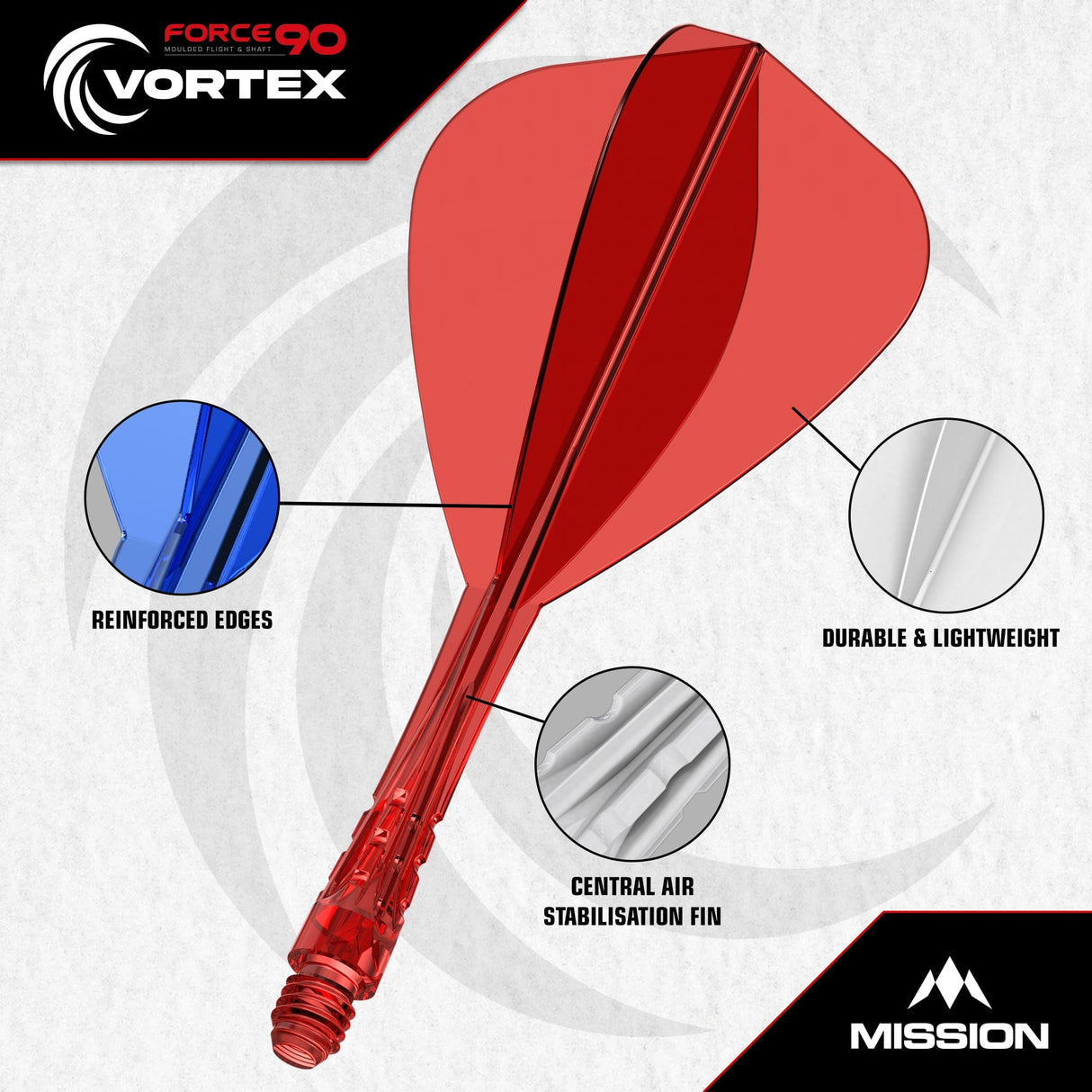 Mission Force 90 Vortex - Moulded Flight & Shaft - Kite