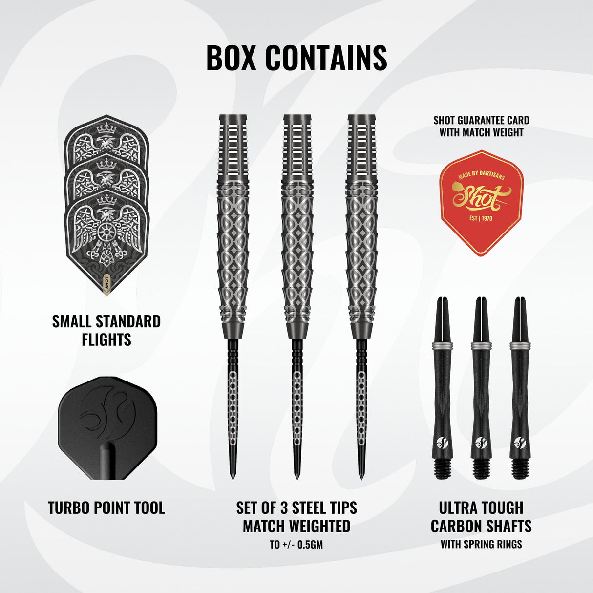Shot Goths Darts -Steel Tip - 90% Tungsten - Wulfaz