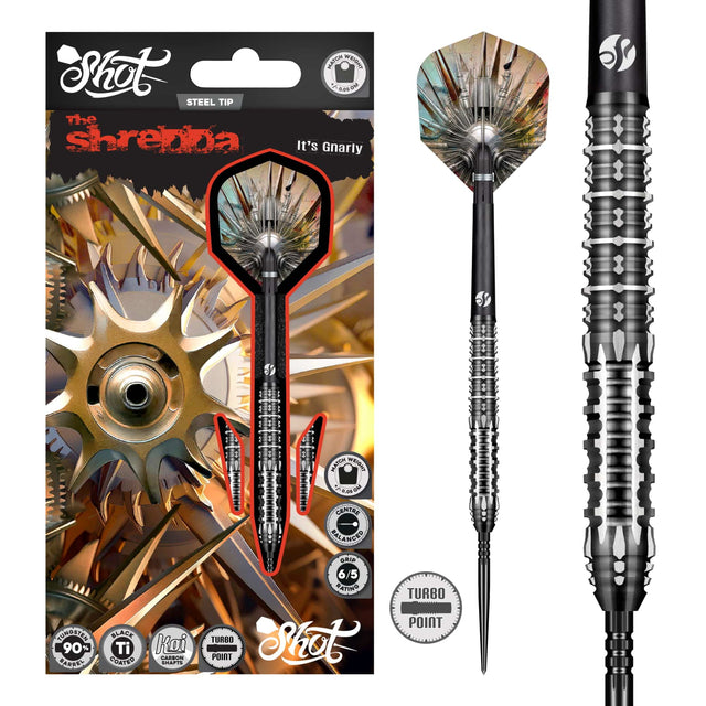 Shot Gnarly TP Darts - Steel Tip - 90% Tungsten - Shredda