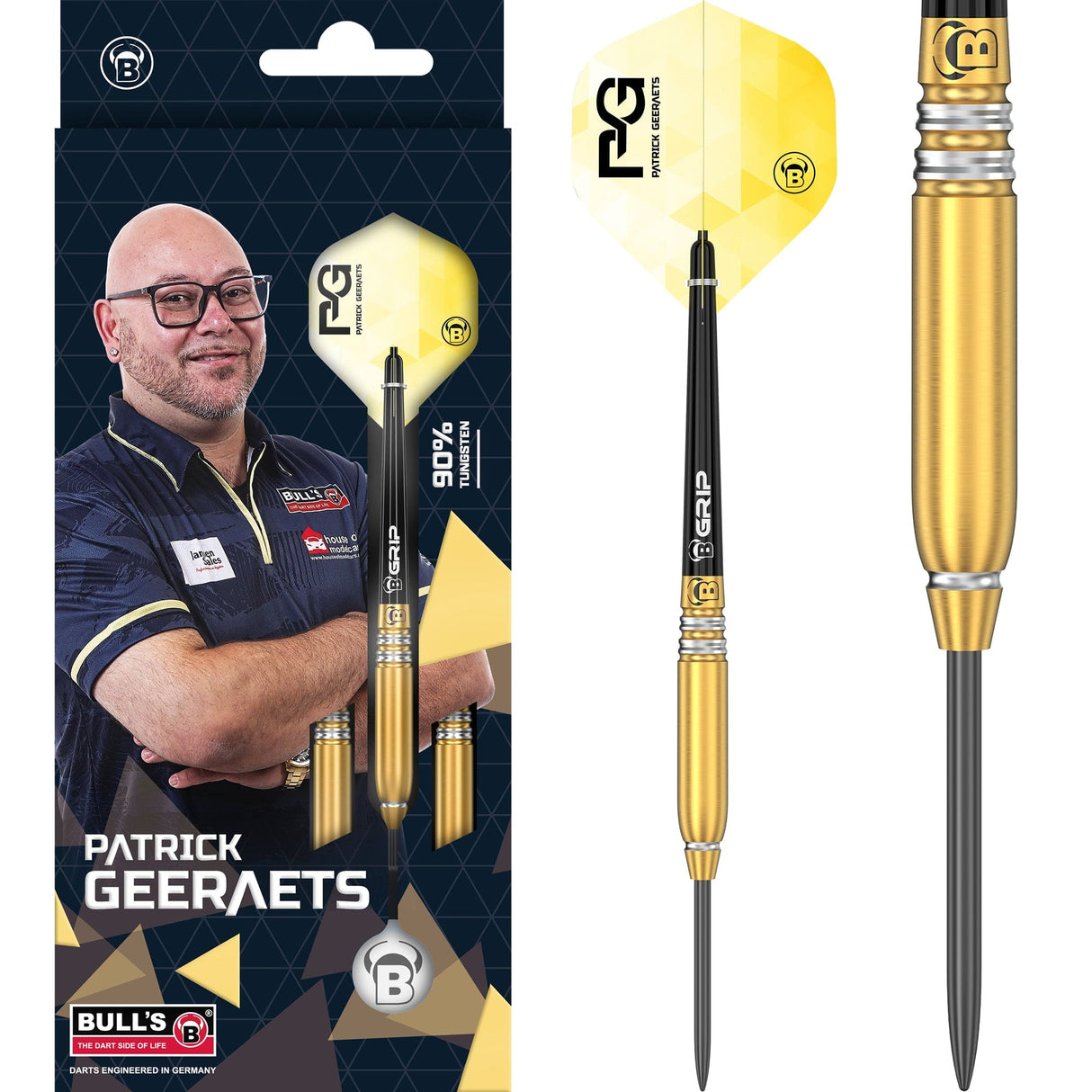 BULL'S Patrick Geeraets Darts - Steel Tip - 90% Tungsten - 23g