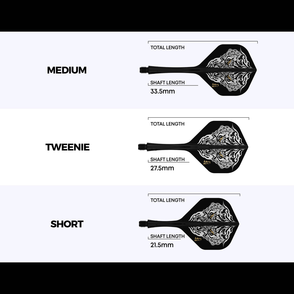 Caliburn SUP Dart Flights - Moulded Shaft & Flight - Han - Standard No6